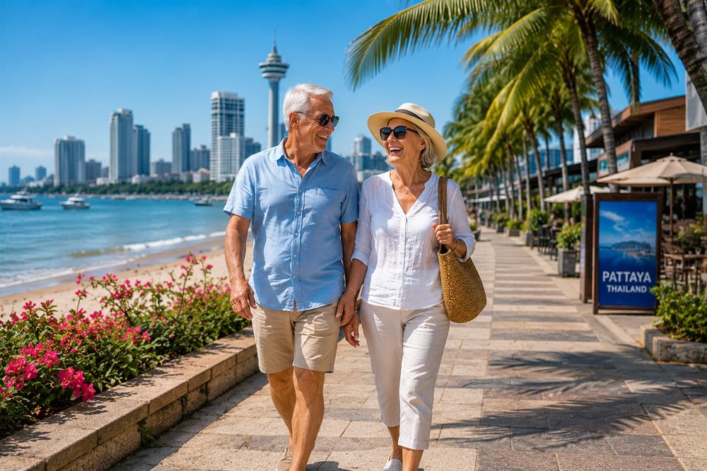 Retirees enjoying an active and healthy lifestyle in Pattaya Thailand
